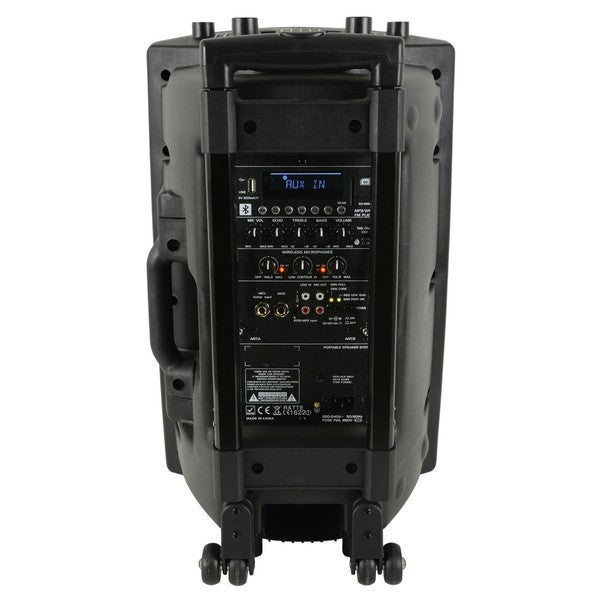 QTX QX12PA-Plus 12'' PA Speaker w/ Bluetooth/USB/SD/FM Player & Wireless Microphones