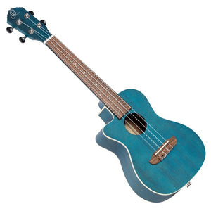 Ortega Earth Series Concert Size Ukulele OCEAN BLUE - Left Handed