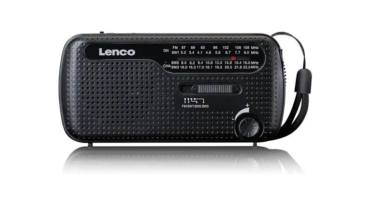 LENCO MCR-113BK - Portable hand crank emergency radio, flashlight and power bank in one