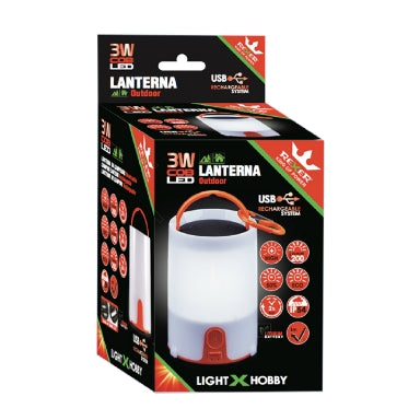 Rexer 3W LED USB Rechargable/Batttery(2xAA) Camping Lantern
