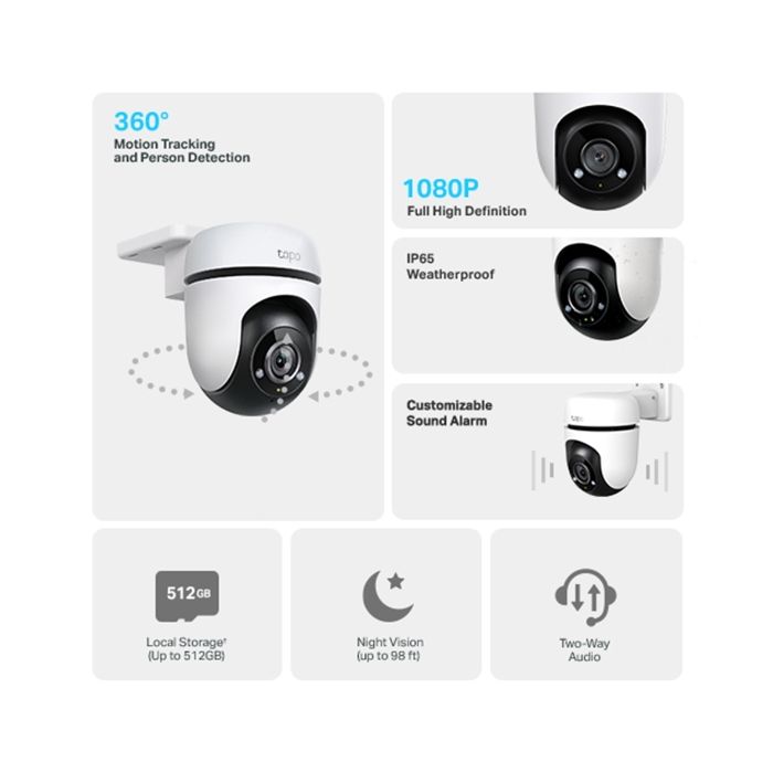 TP Link Tapo Outdoor Pan/Tilt Security WiFi Camera C500