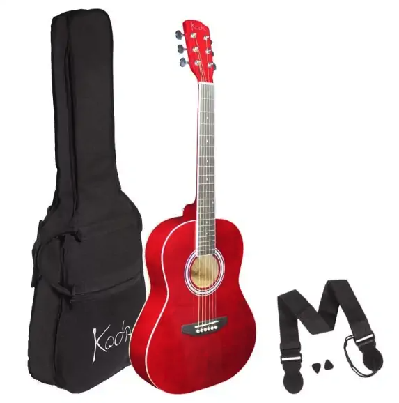 Koda 3/4 Acoustic Guitar, Steel Strings, Spruce Top, Baswood B&S, 5mm Gig Bag, Strap & Picks