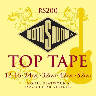 Rotosound Top Tape string set electric monel flatwound 12-52