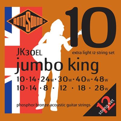 Rotosound Jumbo King 12 String Phosphor Bronze Set 10-48 (JK30EL)