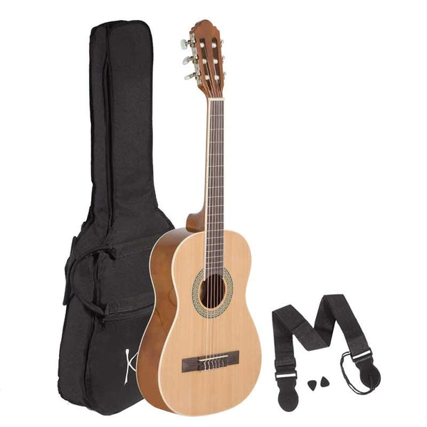 Koda 3/4 Classical Guitar Kit, nylon strings, spruce top, basswood B&S, 5mm gig bag, strap & picks included