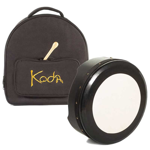 Koda Bodhran 14″x5″ Deep Rim Tuneable, Solid Wooden Black Frame, Bag & Beater