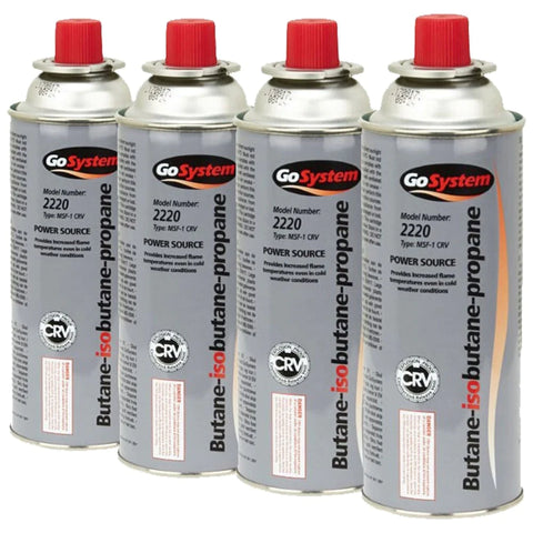 Go System BUTANE GAS CARTRIDGE CANISTERS (PACK OF 4)
