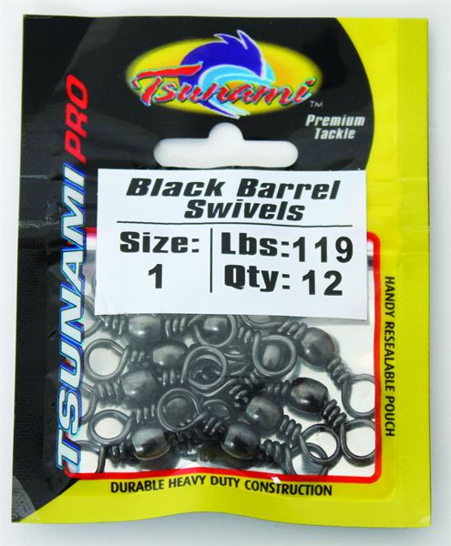 Jarvis Walker Tsunami Black Barrel Swivels