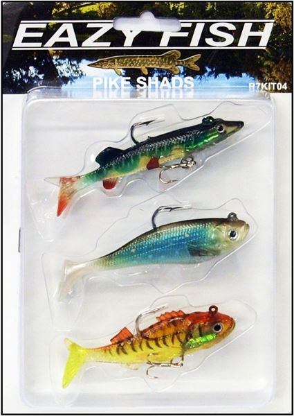 Dennett Eazy Fish Pike Shad Lure Pack (3pce)