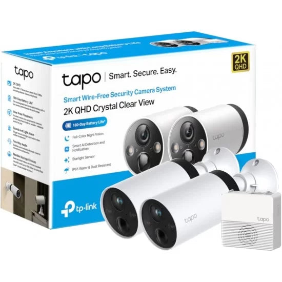 TP:Link Tapo Smart Wire-Free Security Camera System, 2-Camera System - Tapo C420S2