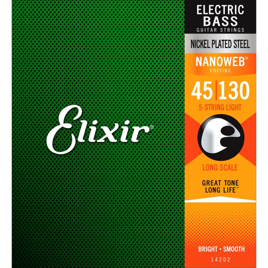 ELIXIR Nickel Plated Steel Electric Bass Strings w/ Nanoweb Coating
