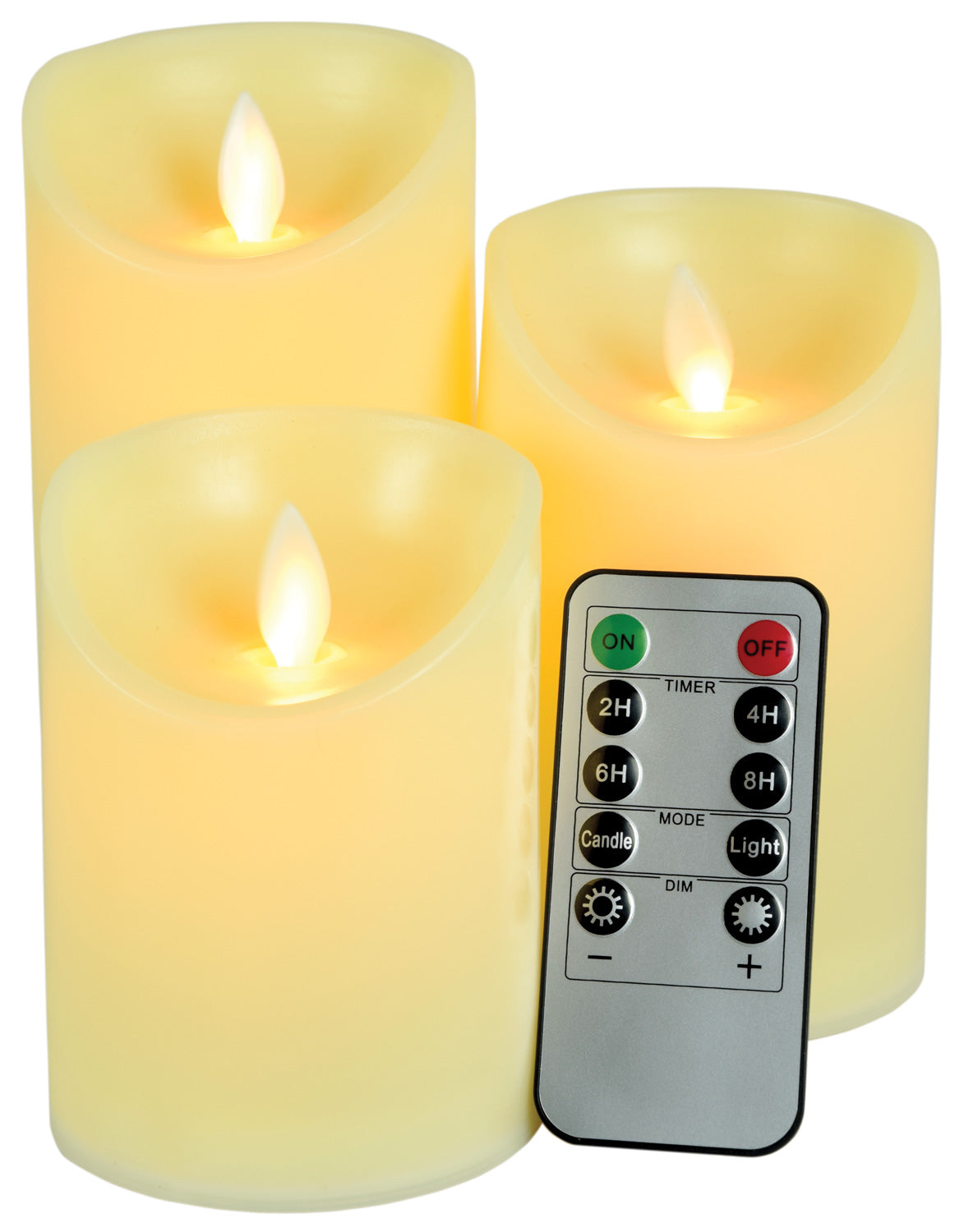 Lyyt Set of 3 Dancing Flame LED Candles with Remote Control