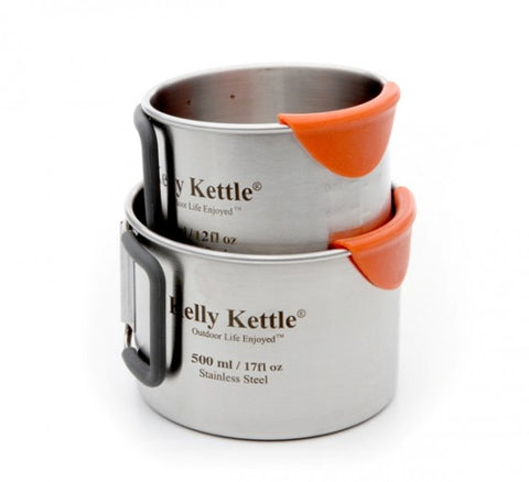 Kelly Kettle Stainless Steel Camping Cup Set (350ml & 500ml)
