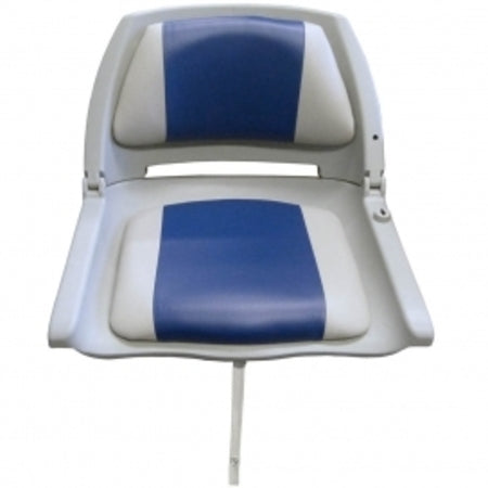 Waveline Moulded Folding Down Seat with Grey/Blue Cushion