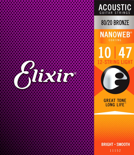 Elixir Acoustic Guitar Strings - 80/20 Bronze (Nanoweb)