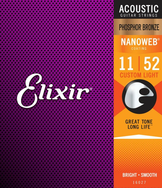 Elixir Acoustic Guitar Strings - Phosphor Bronze (Nanoweb)