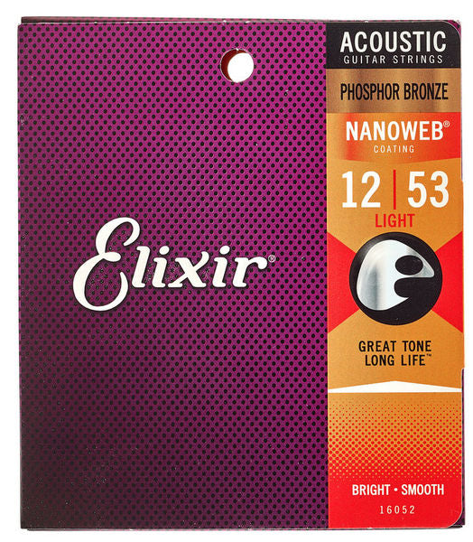 Elixir Acoustic Guitar Strings - Phosphor Bronze (Nanoweb)