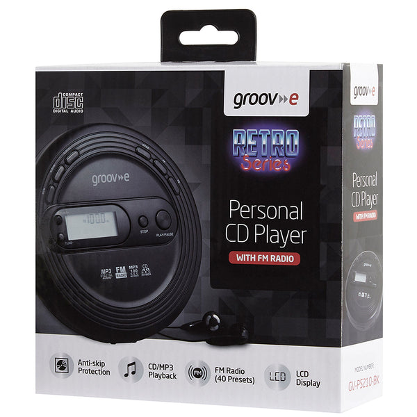 Groove Retro Personal CD Player with FM Radio