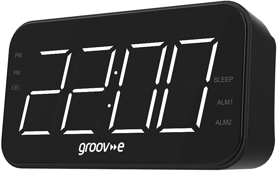 Groove Radio Curve Rechargeable Alarm Clock Radio - Black