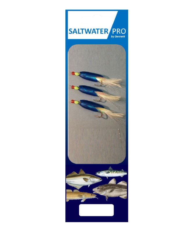 Dennett Saltwater Pro 3 Hook Blue Jumbo Hokkai Feather Rig