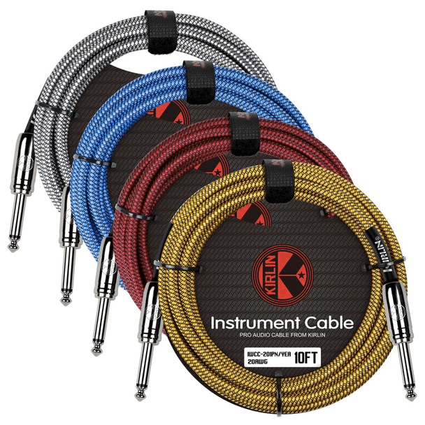 Kirlin Fabric Guitar Cable 20ft Angled