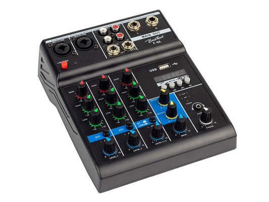 Boston 4 Channel Mixer w/ Built In Effects Processor (2 Mono & 2 Stereo Inputs)