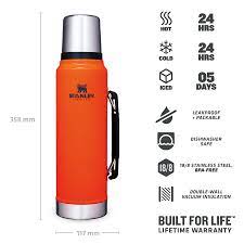 Stanley Legendary 1ltr Classic Flask - Blaze Orange