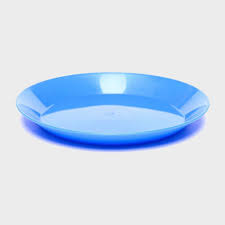 Yellowstone 25cm Flat Plastic Plate - Blue