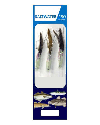 Dennett Saltwater Pro 3 Hook Standard Hokkai Brown Feathers Rig