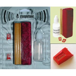 Steepletone Record cleaning kit - Vinyl cleaning fluid, Brush & 2 Needles