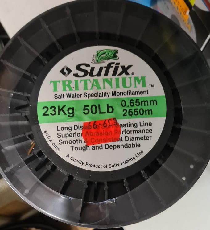 Sufix Tritanium 23kg/50lb, 0.65mm 2550m