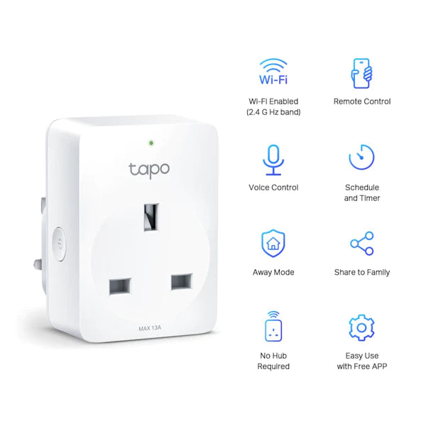 TP-Link Tapo Mini Smart Wi-Fi Socket - White | TAPO P100